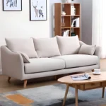 ⁦طقم انتريه خشب زان -اسفج سوفت عالي الكثافة و قماش كتان كويا⁩ - الصورة ⁦6⁩