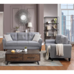 ⁦طقم انتريه خشب زان -اسفج سوفت عالي الكثافة و قماش كتان كويا⁩ - الصورة ⁦3⁩