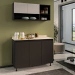 مطبخ قطعتين خشب كونتر و خشب ام دي اف مستورد