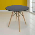 ⁦ترابيزة سفرة دائريه  (ابيض -اسود ) ومتعددة المقاسات⁩ - الصورة ⁦2⁩