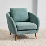 كرسي خشب زان -اسفنج سوفت عالي الكثافة وقماش كتان كويا