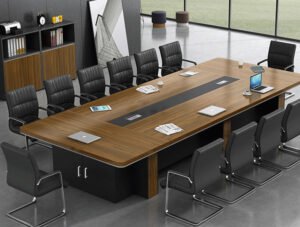 ترابيزة اجتماعات خشب MDF اسباني مع شاسيه معدن