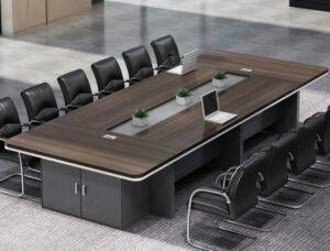 ترابيزة اجتماعات خشب MDF اسباني مع شاسيه معدن
