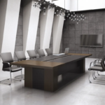 ترابيزة اجتماعات خشب MDF اسباني مع شاسيه معدن