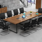 ترابيزة اجتماعات خشب MDF اسباني مع شاسيه معدن