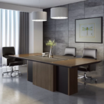 ترابيزة اجتماعات خشب MDF اسباني مع شاسيه معدن