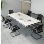 ترابيزة اجتماعات خشب MDF اسباني مع شاسيه معدن