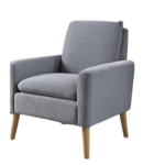 ⁦كرسي خشب زان بقماش كتان او قطيفة - 082⁩ - الصورة ⁦2⁩