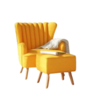 ⁦كرسي خشب زان -اسفنج سوفت عالي الكثافة وقماش كتان كويا⁩ - الصورة ⁦2⁩