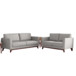 ⁦طقم انتريه خشب زان -اسفج سوفت عالي الكثافة و قماش كتان كويا⁩ - الصورة ⁦3⁩