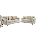 ⁦طقم انتريه خشب زان -اسفج سوفت عالي الكثافة و قماش كتان كويا⁩ - الصورة ⁦3⁩