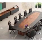 ترابيزة اجتماعات خشب MDF اسباني مع شاسيه معدن