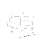 ⁦كرسي خشب زان -اسفنج سوفت عالي الكثافة وقماش كتان كويا⁩ - الصورة ⁦2⁩