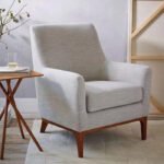 ⁦كرسي خشب زان -اسفنج سوفت عالي الكثافة وقماش كتان كويا⁩ - الصورة ⁦3⁩