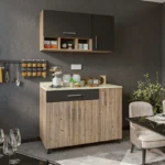 مطبخ قطعتين خشب كونتر و خشب ام دي اف مستورد