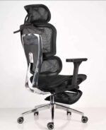 ⁦كرسي مكتب شبك طبي ضهر المونيوم بمسند قدم⁩ - الصورة ⁦2⁩