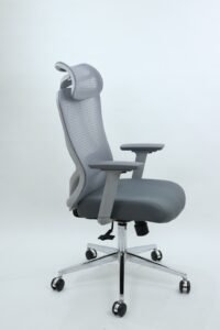 ⁦كرسي مدير شبك عالي الجودة – رصاصي – دعم فقرات الظهر ومناسب للمكاتب⁩ - الصورة ⁦3⁩