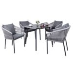 ⁦طقم سفرة خارجي رصاصي فاتح ورمادي غامق⁩ - الصورة ⁦4⁩