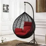 ⁦مرجيحة رتان 1 فرد اسود واحمر⁩ - الصورة ⁦3⁩