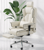 كرسي مدير فايبر طبي جلد فاخر شازلونج قابل للتمدد – دعم كامل للظهر والرقبة