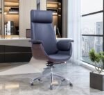 كرسي مكتب جلد مستورد مريح للظهر والرقبة