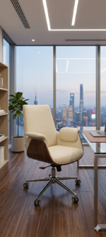 ⁦كرسي مدير جلد فاخر بذراعين مريح – تصميم مودرن أنيق للمكاتب التنفيذية⁩ - الصورة ⁦5⁩