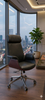 ⁦كرسي مكتب جلد مستورد مريح للظهر والرقبة⁩ - الصورة ⁦5⁩