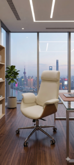 ⁦كرسي مكتب مدير جلد مودرن – تصميم فاخر للمكاتب والشركات⁩ - الصورة ⁦3⁩