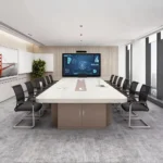 ترابيزة اجتماعات مودرن أوف وايت في كافيه 240×120 سم | طاولة مؤتمرات شركات