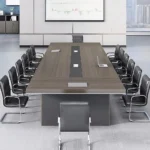 ترابيزة اجتماعات مودرن كبرى خشب بني في جرافيت 240×120 سم | طاولة مجلس إدارة