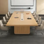 ترابيزة اجتماعات واستقبل VIP خشب أوك فاتح 240×120 سم | طاولة تفاوض مودرن