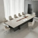 ترابيزة اجتماعات مودرن VIP بيج في جرافيت 240×120 سم | طاولة مؤتمرات كبرى